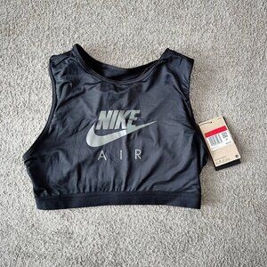 NWT!! Black Nike Air Cropped Sports Bra, Size Large